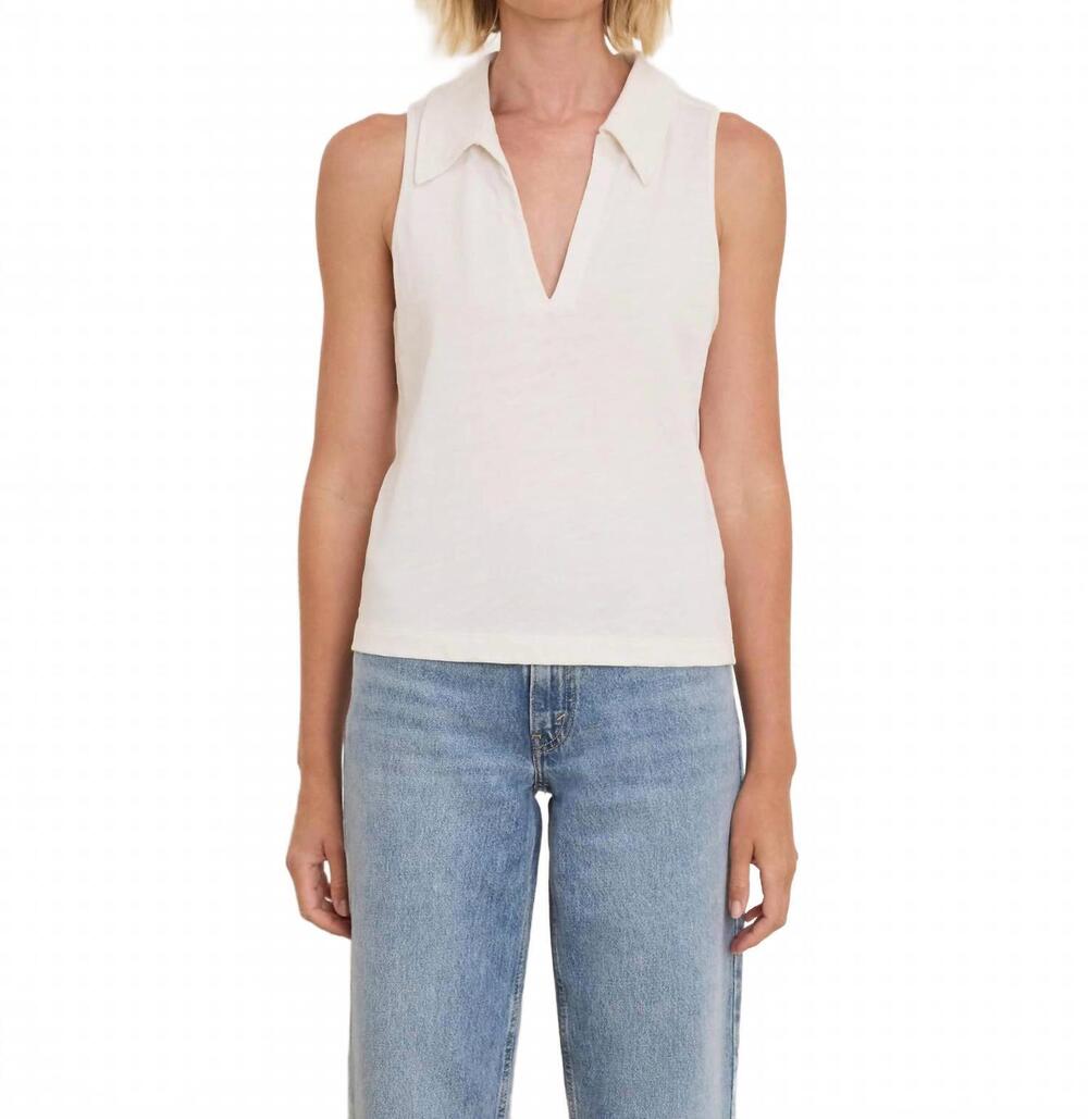 NEW NATION LTD roberta collared tank in porcelain